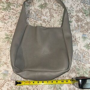 Anthropologie gray leather shoulder bag